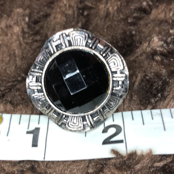BOGO Vintage Silver Tone with Black Onyx Ring - Picture 2 of 3